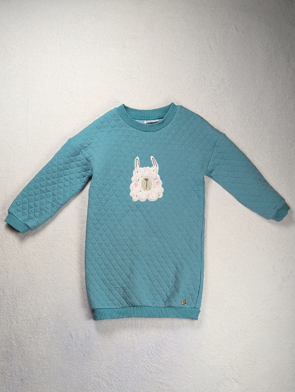 Deux Par Deux Girls Quilted Tunic Dress Turquoise Blue Size 6